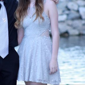 Homecoming dress, size 3, silver